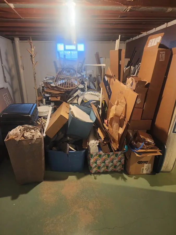 Roll-off dumpster container at job site for 15 Yard Dumpster Rental in Frankfort